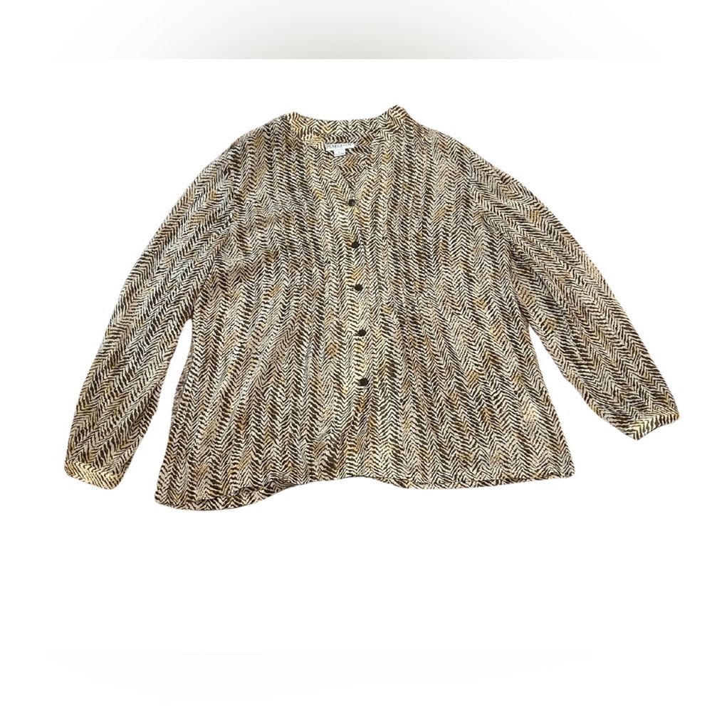Pendleton Vintage Silk Animal Print Button Down Blouse | Size Petite L